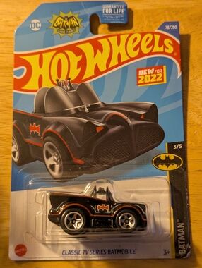 Mattel Hot Wheels Classic TV Series Batmobile - Black with Red Accents Diecast